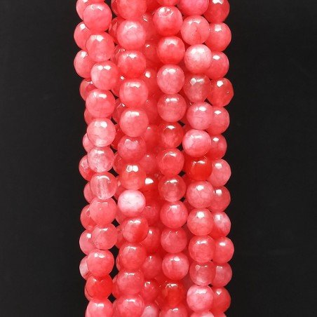 Giada Rosa Perline Forma Tondo Sfaccettato 06mm