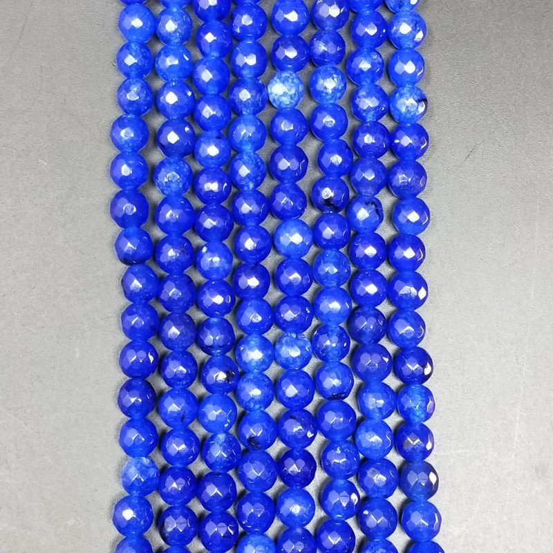 Giada Blu Perline Forma Tondo Sfaccettato 06mm