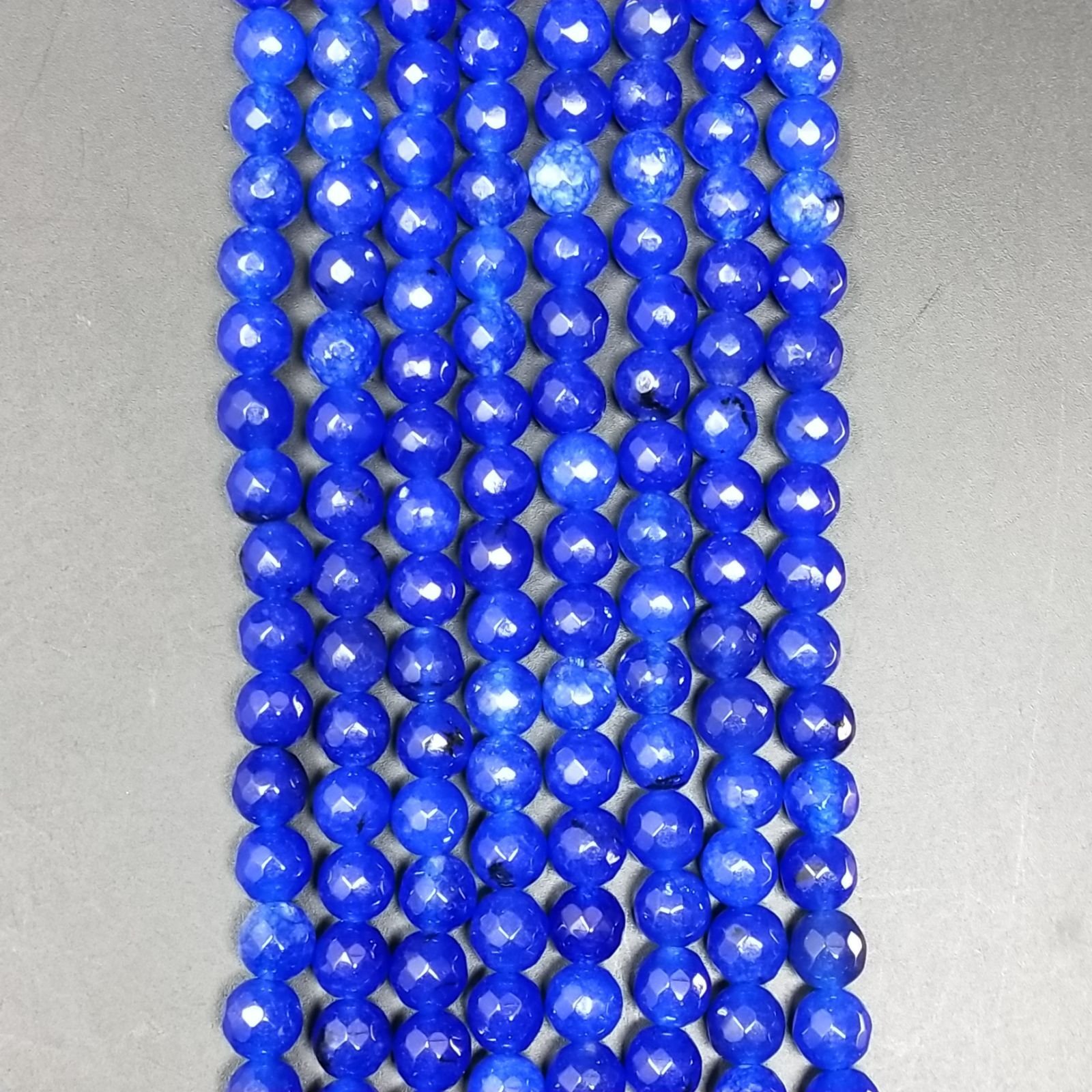 Giada Blu Perline Forma Tondo Sfaccettato 06mm