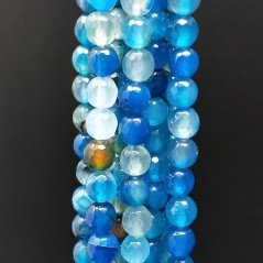 Agata Brasiliana Blu Sfumato Perline Forma Tondo Sfaccettato 06mm