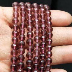 Ametista Braziliana Idrotermale Perline Forma Tondo Sfaccettato 04mm