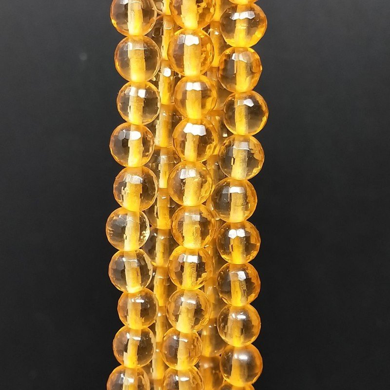 Quarzo Citrino Idrotermale Perline Forma Tondo Sfaccettato 06mm