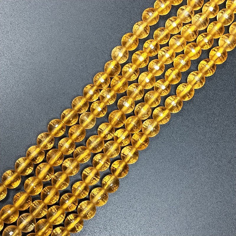 Quarzo Citrino Idrotermale Perline Forma Tondo Sfaccettato 06mm