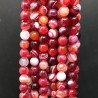 Agata Brasiliana Rossa Ruby Striata Perline Forma Tondo Liscio 06mm