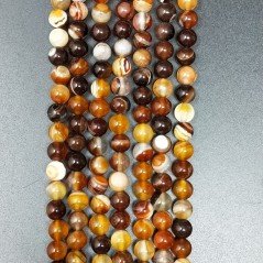 Agata Botswana Ocra Striata Perline Forma Tondo Liscio 06mm