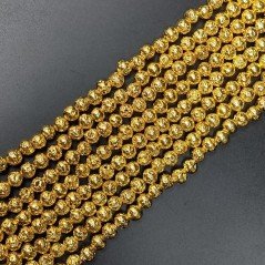 Pietra Lavica Dorato Perline Forma Tondo Grezzo 06mm