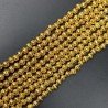 Pietra Lavica Dorato Perline Forma Tondo Grezzo 06mm