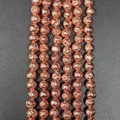 Pietra Lavica Rosato Perline Forma Tondo Grezzo 06mm