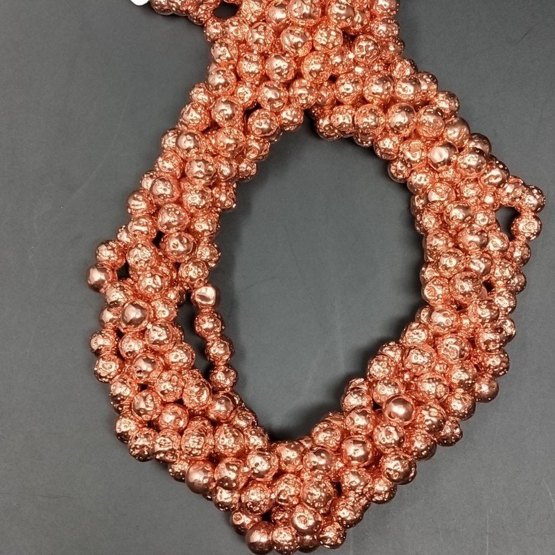 Pietra Lavica Rosato Perline Forma Tondo Grezzo 06mm