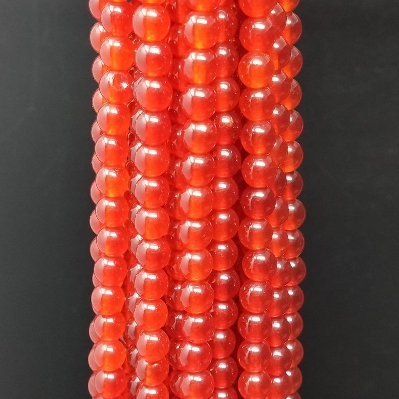 Giada Coreana Corniola Perline Forma Tondo Liscio 06mm
