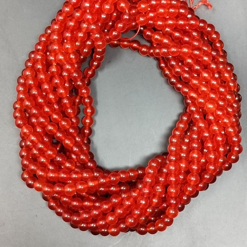 Giada Coreana Corniola Perline Forma Tondo Liscio 06mm Giada Coreana Corniola Perline Forma Tondo Liscio 06mm