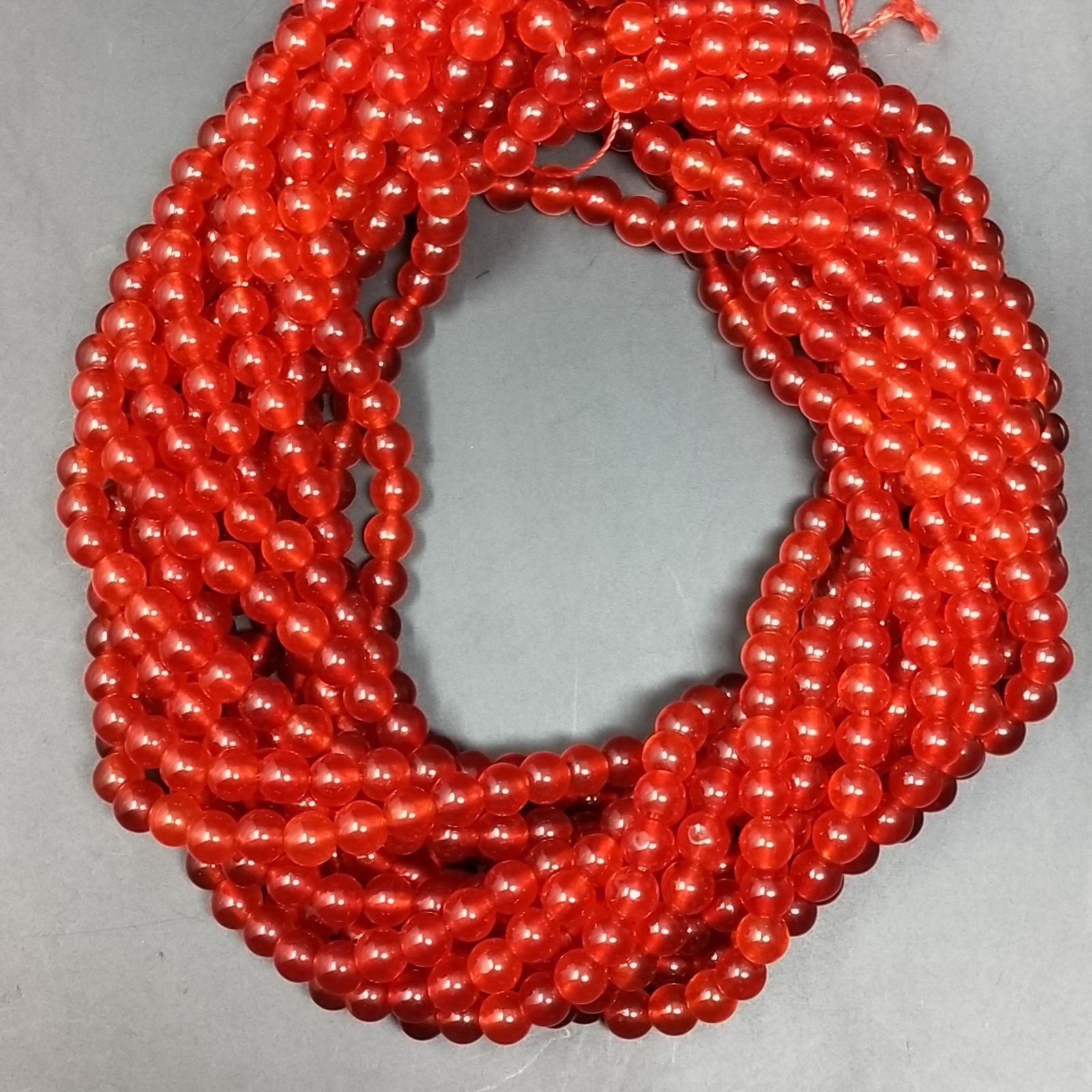 Giada Coreana Corniola Perline Forma Tondo Liscio 06mm