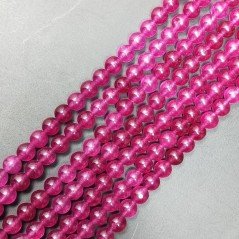 Giada Coreana Fucsia Perline Forma Tondo Liscio 06mm