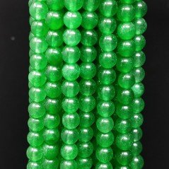 Giada Coreana Verde Perline Forma Tondo Liscio 06mm