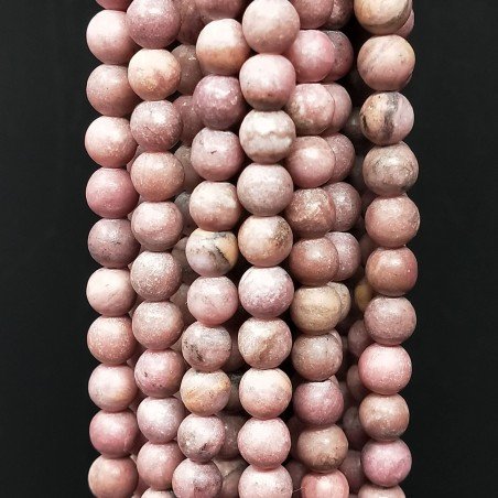 Rodonite Perline Forma Tondo Liscio Satinato-Matte 06mm