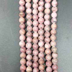 Rodonite Perline Forma Tondo Liscio Satinato-Matte 06mm