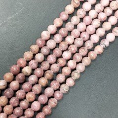 Rodonite Perline Forma Tondo Liscio Satinato-Matte 06mm