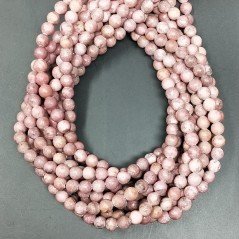 Rodonite Perline Forma Tondo Liscio Satinato-Matte 06mm