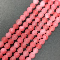 Giada Fucsia Satinato-Matte Perline Forma Tondo Liscio 06mm