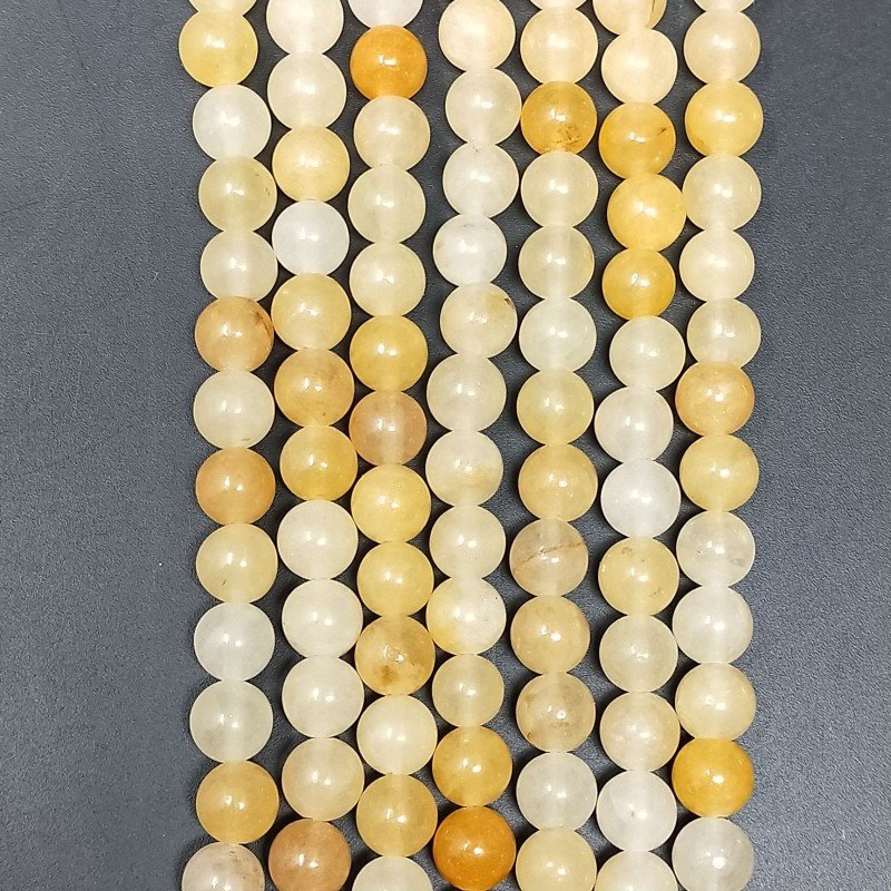 Aragonite Gialla Perline Forma Tondo Liscio 06mm