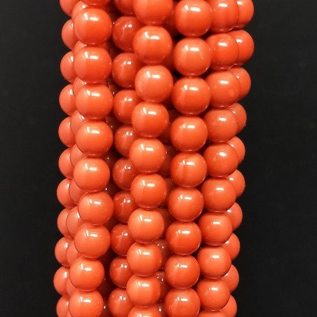 Perle Di Maiorca Rosso Corallo Perline Forma Tondo Liscio 06mm