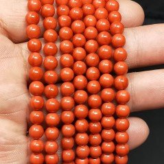 Perle Di Maiorca Rosso Corallo Perline Forma Tondo Liscio 06mm
