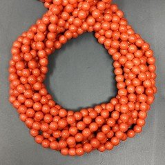 Perle Di Maiorca Rosso Corallo Perline Forma Tondo Liscio 06mm