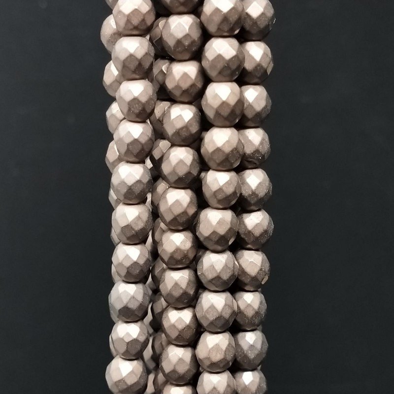 Ematite Bronzato Satinato Perline Forma Tondo Sfaccettato 06mm