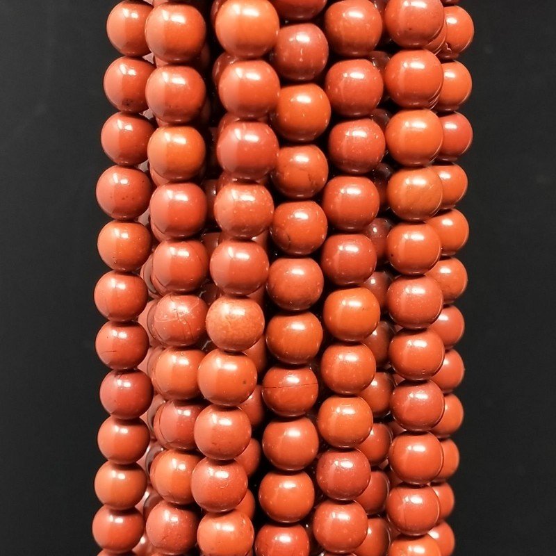 Diaspro Rosso Perline Forma Tondo Liscio 06mm