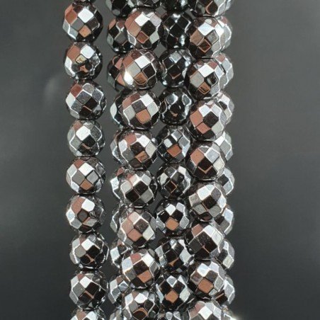 Ematite Naturale Perline Forma Tondo Sfaccettato 06mm