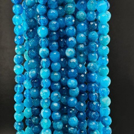 Giada Blu Perline Forma Tondo Sfaccettato 06mm