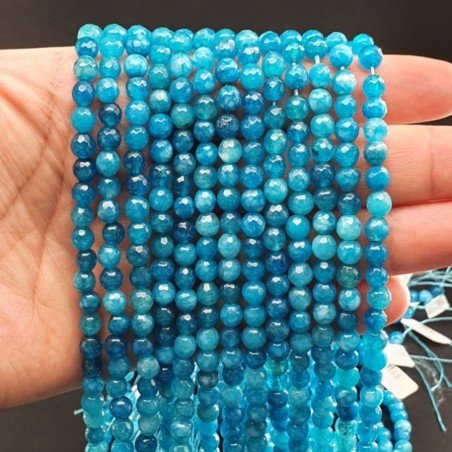 Giada Blu Perline Forma Tondo Sfaccettato 06mm