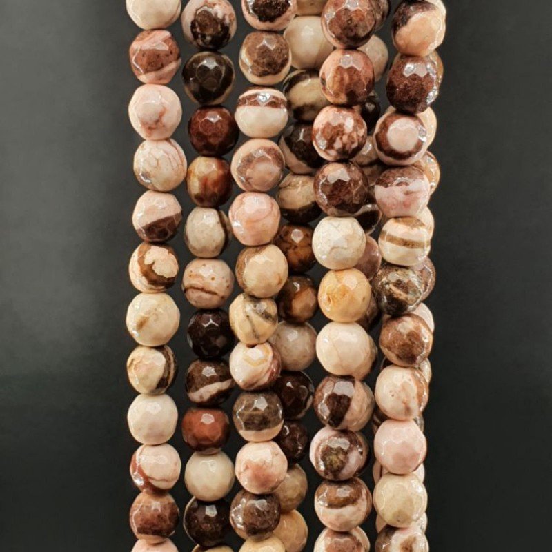 Diaspro Picasso Zebrato Perline Forma Tondo Sfaccettato 06mm Diaspro Picasso Zebrato Perline Forma Tondo Sfaccettato 06mm