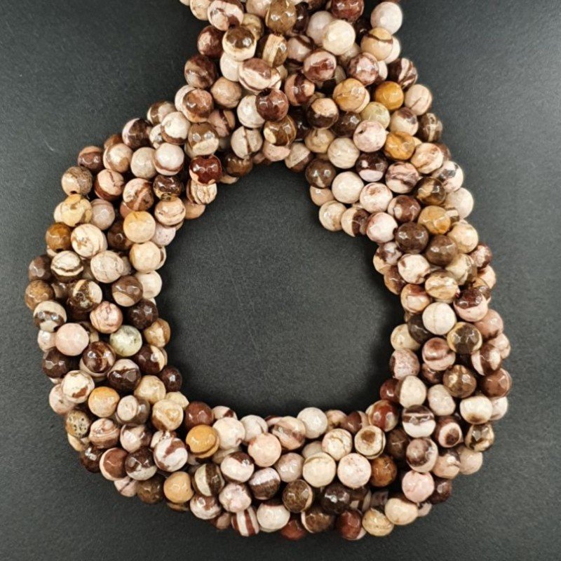 Diaspro Picasso Zebrato Perline Forma Tondo Sfaccettato 06mm Diaspro Picasso Zebrato Perline Forma Tondo Sfaccettato 06mm