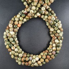 Diaspro Verde (Riolite) Perline Forma Tondo Sfaccettato 06mm