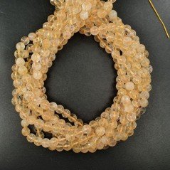 Quarzo Citrino Naturale Perline Forma Tondo Sfaccettato 06mm