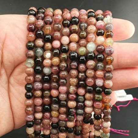 Tormalina Naturale Perline Forma Tondo Liscio 06mm