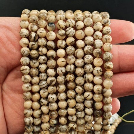 Diaspro Zebrato Giallo Perline Forma Tondo Liscio 06mm