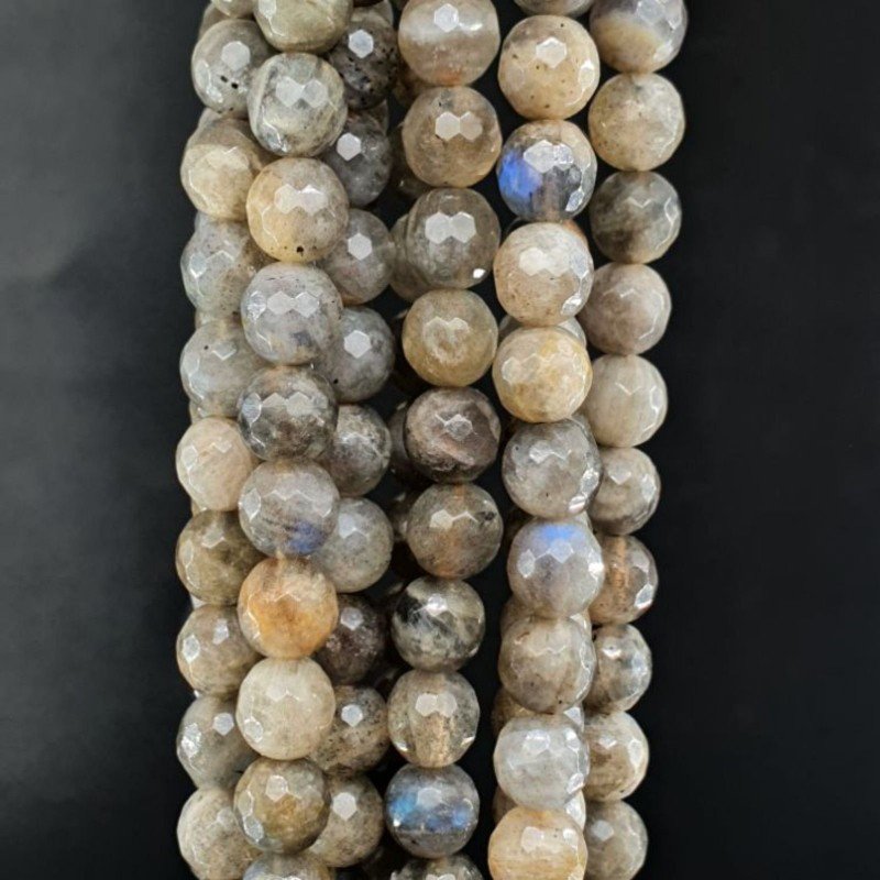 Labradrorite Madagascar Perline Forma Tondo Sfaccettato 06mm