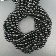 Onice Nera Perline Forma Tondo Liscio 06mm