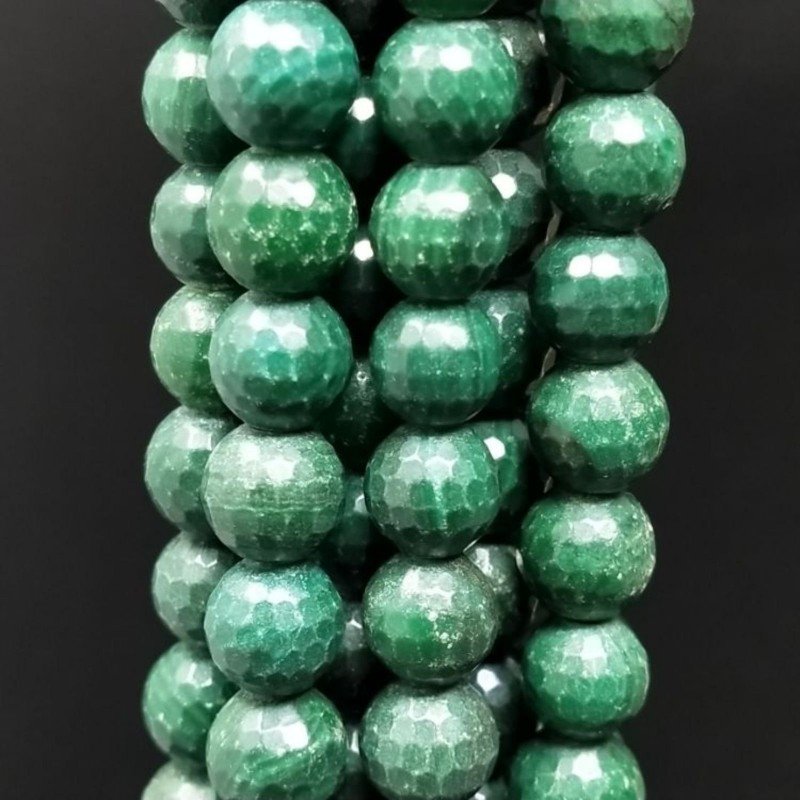 Diaspro Verde Scuro Perline Forma Tondo Sfaccettato 08mm