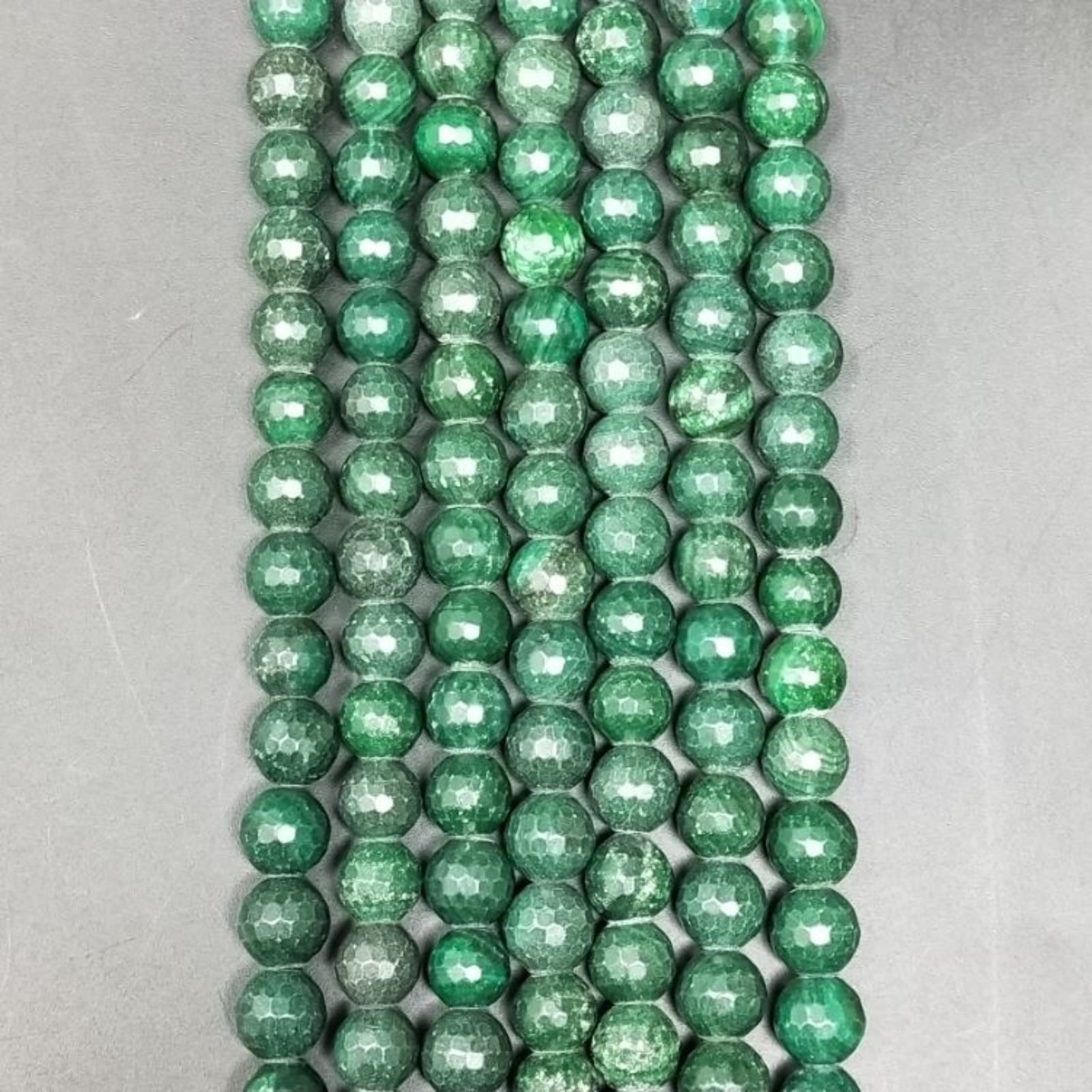 Diaspro Verde Scuro Perline Forma Tondo Sfaccettato 08mm