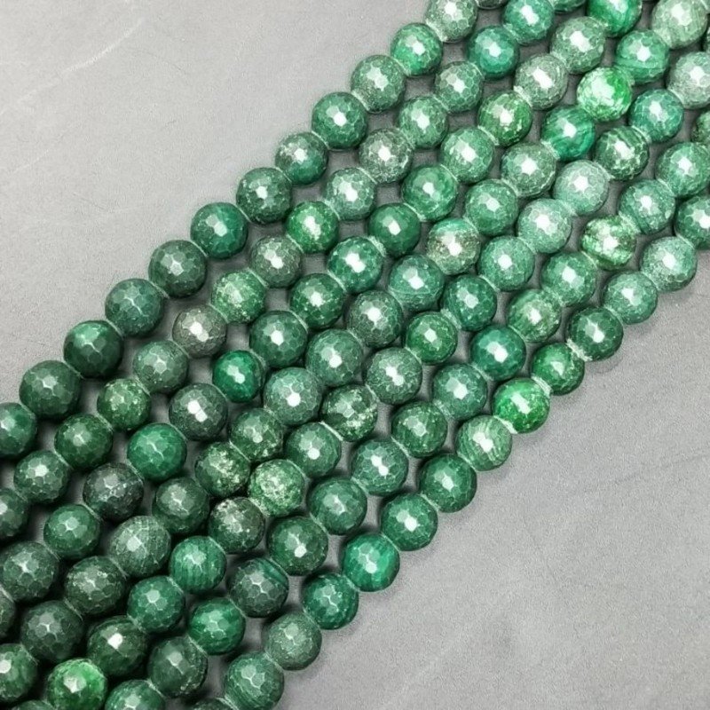 Diaspro Verde Scuro Perline Forma Tondo Sfaccettato 08mm