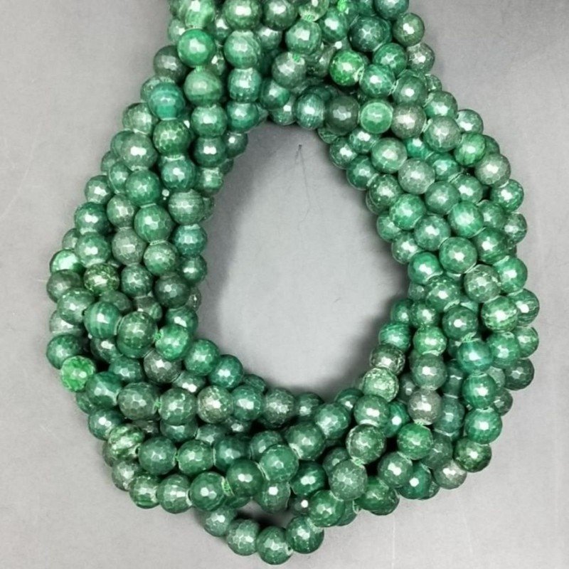 Diaspro Verde Scuro Perline Forma Tondo Sfaccettato 08mm