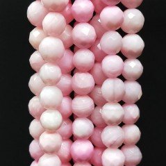Madreperla Tonalità Rosa Perline Forma Tondo Sfaccettato 08mm
