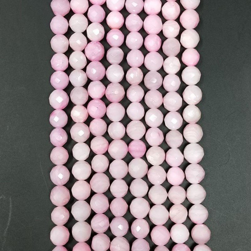 Madreperla Tonalità Rosa Perline Forma Tondo Sfaccettato 08mm