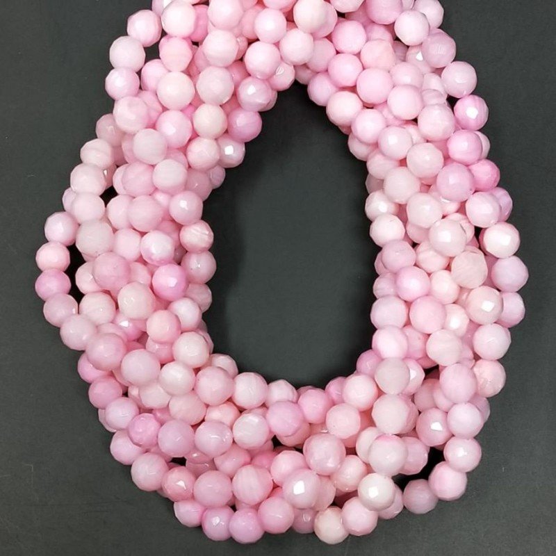 Madreperla Tonalità Rosa Perline Forma Tondo Sfaccettato 08mm