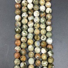 Diaspro Verde (Riolite) Perline Forma Tondo Sfaccettato 08mm