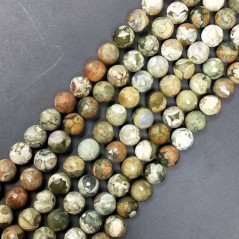 Diaspro Verde (Riolite) Perline Forma Tondo Sfaccettato 08mm