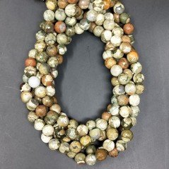 Diaspro Verde (Riolite) Perline Forma Tondo Sfaccettato 08mm